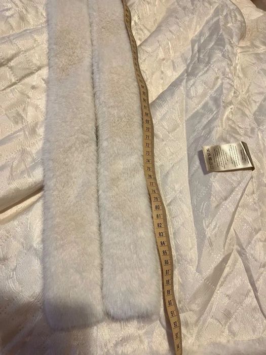 Haina alba lunga noua din blana eco nurca vizon Greenminks