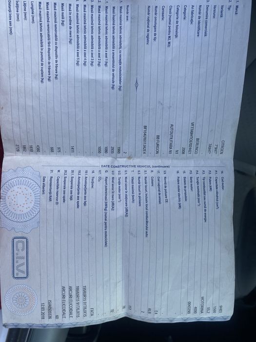 Piese citroen berlingo motor 1.6 disel 55kw 9h03 90 cp