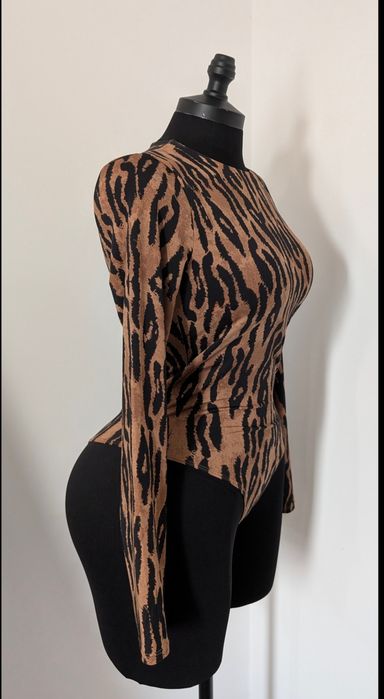 Body animal print elegant, modelator, talie subțiată, efect wow