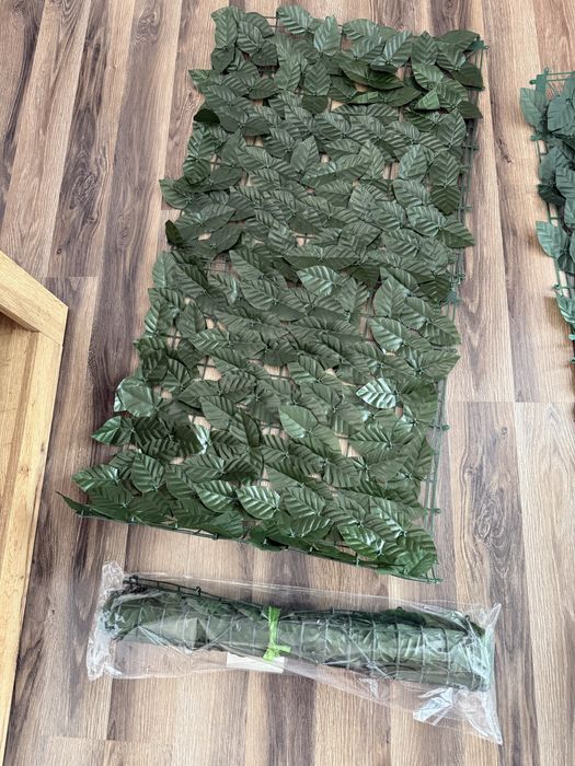 Gard viu artificial cu frunze verzi  2 bucati