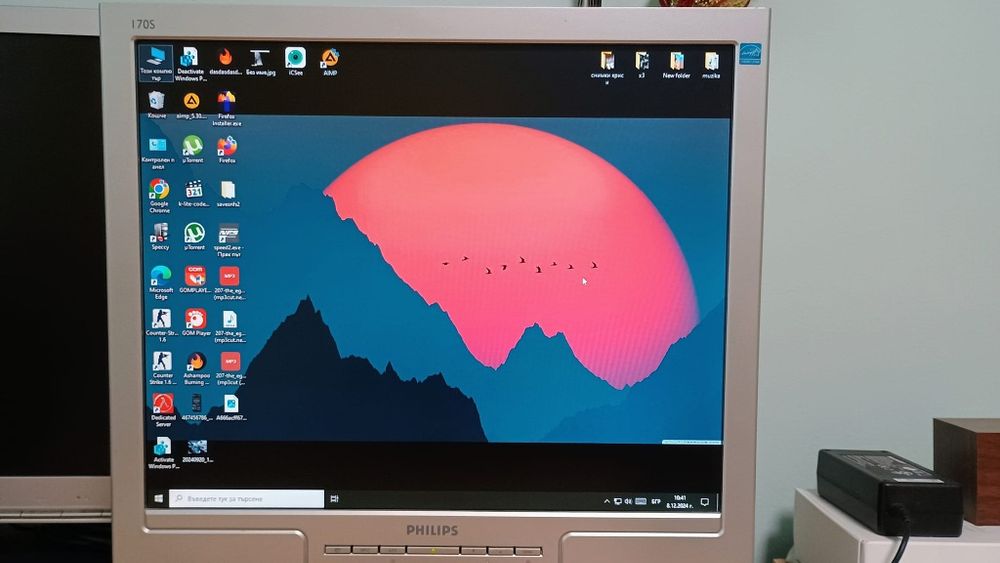 2 броя монитори 17" BENQ FP73G, PHILIPS 170S
S