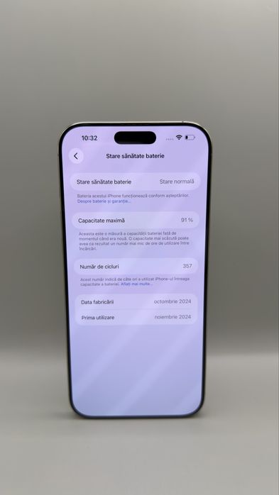 iPhone 16 Pro Max Natural Titan 256GB Baterie 91%