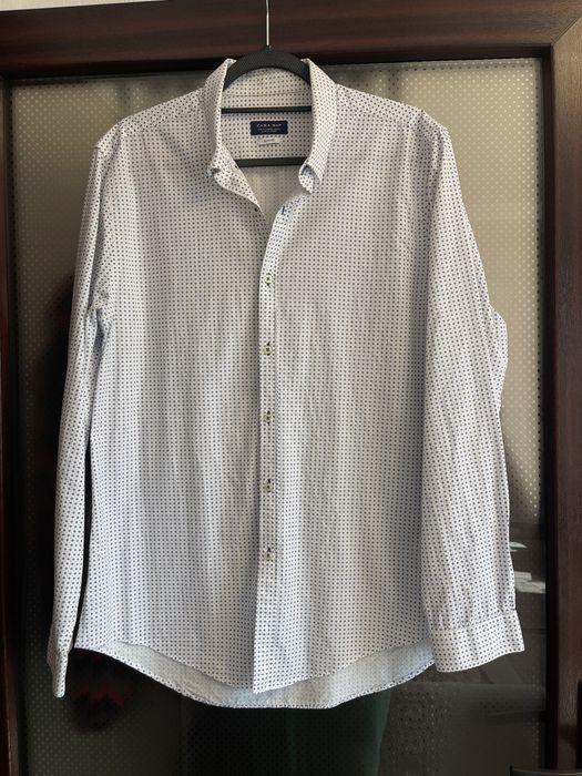 Camasa barbati Zara alba cu model - marimea XL - stare foarte buna