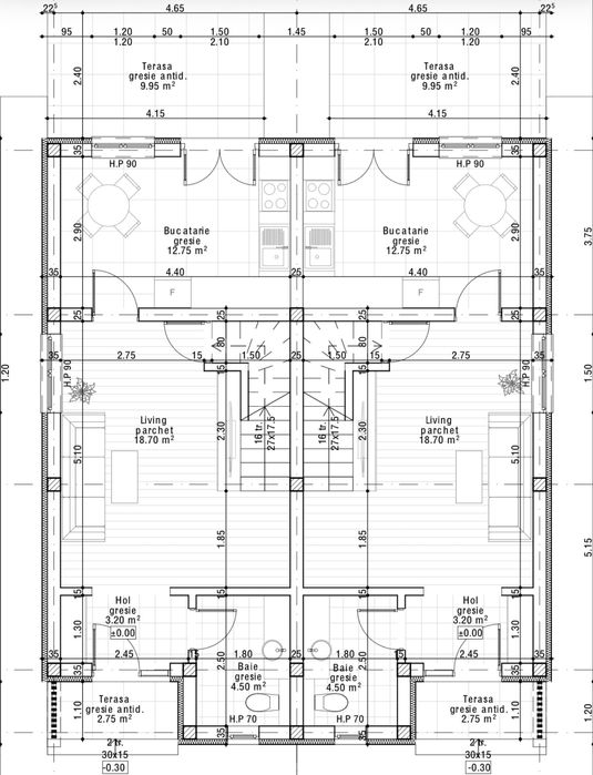 Casă 3 camere, 2 băi P+Etaj tip duplex, CANALIZARE-Vorovești-Miroslava