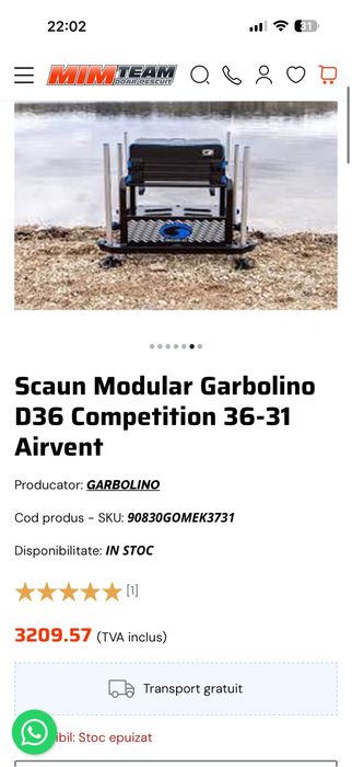 Scaun Modular Garbolino D36 Competition 36-31 Airvent