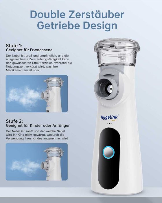 НОВ! Преносим инхалатор (небулизатор), тих, компактен, за деца и възра