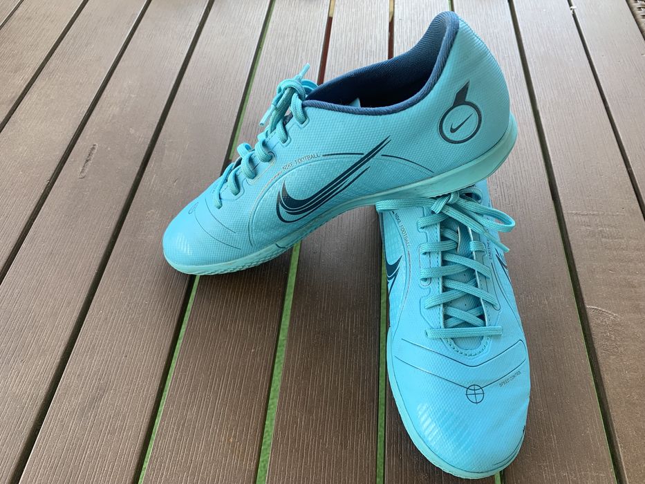 Ghete de fotbal gazon sintetic copii Adidas albi 37.5 / Nike albastri 39