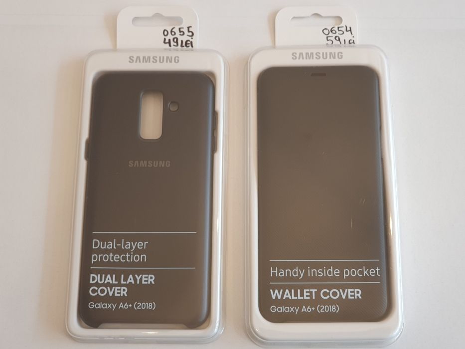 Husa samsung A6 plus flip wallet originala neagra sigilata
