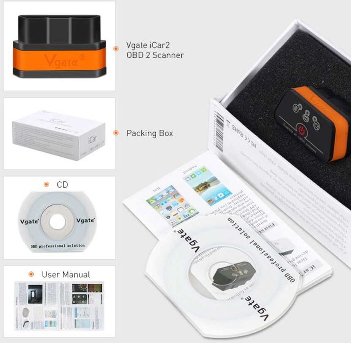 Tester Diagnoza auto Vgate iCar 2 Wifi-Bluetooth ELM327 obd fap Torque