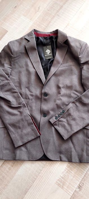 Мъжко стилно сако.Вълна полиестер.Сиво.