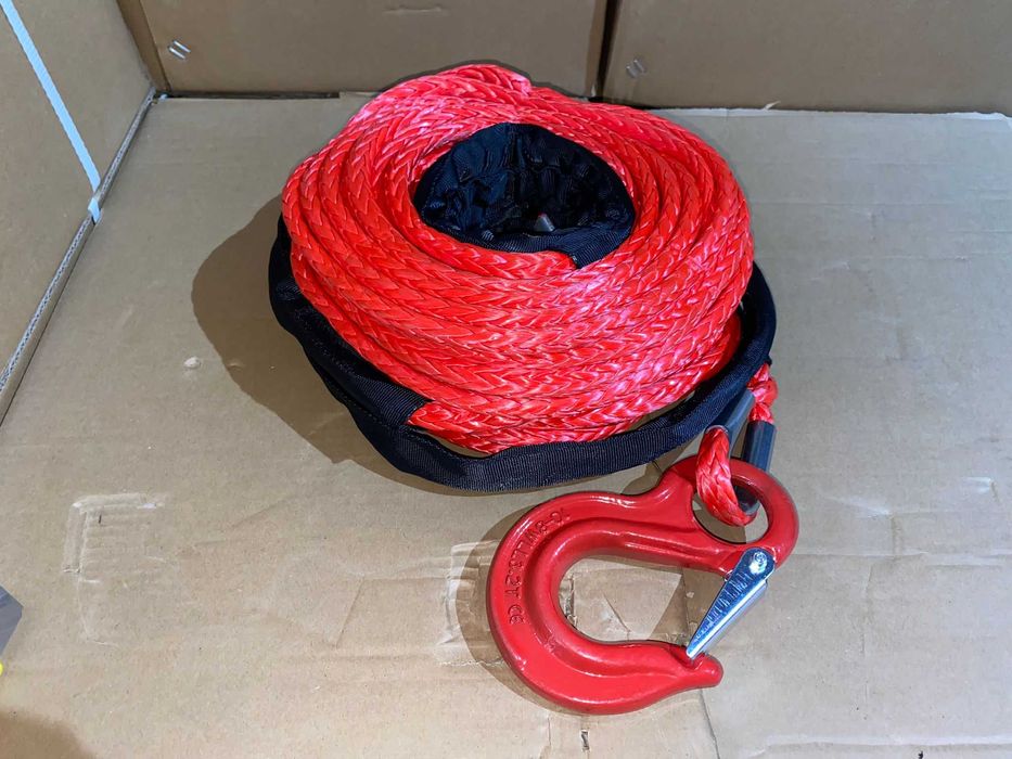 Cablu sufa coarda troliu auto sintetic 28mx8mm cu carlig inclus