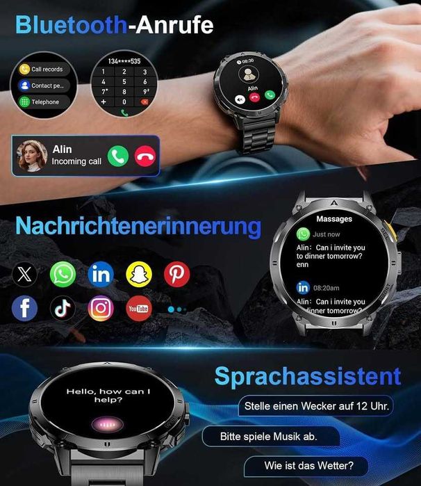 Здрав мъжки първокласен смарт часовник.