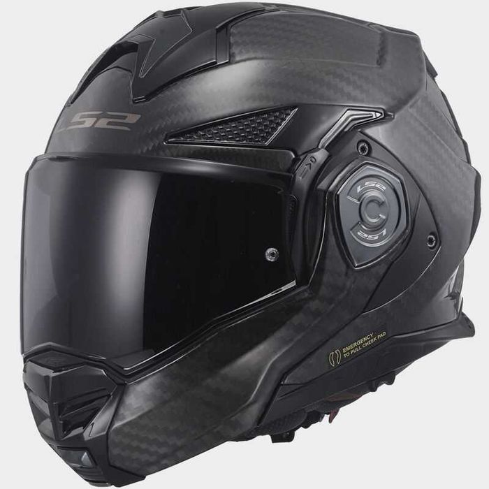 Нова Карбонова Модуларна Отваряема Мото Каска LS2 FF901 Advant X Carbon Solid - ECE 22.06, L и XL Размер