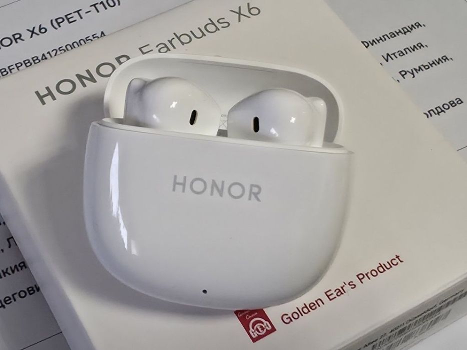 КАТО НОВИ Honor Earbuds X6 Гаранция до 2026г. White | Bluetooth