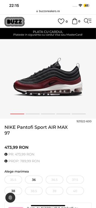 Nike Air Max 97 - marimea 35,5 Conditie 9,5/10