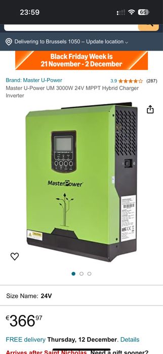 invertor UM 3000W 24V + Regulator 40Ah