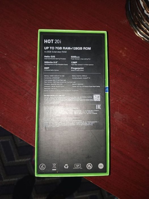 Infiniks not 20i telefoni sotiladi