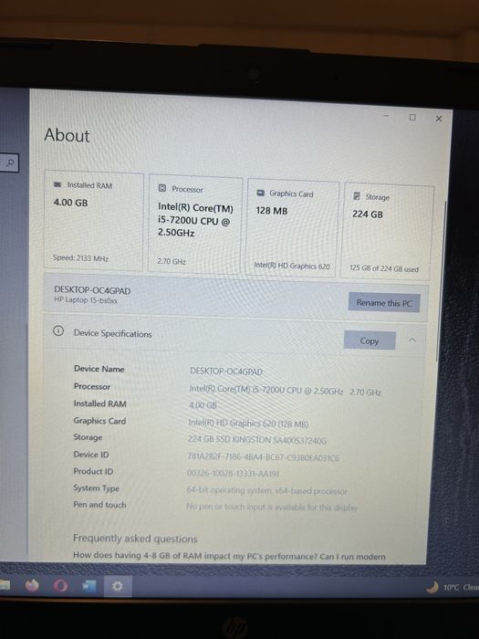 Laptop HP 15 intel I5