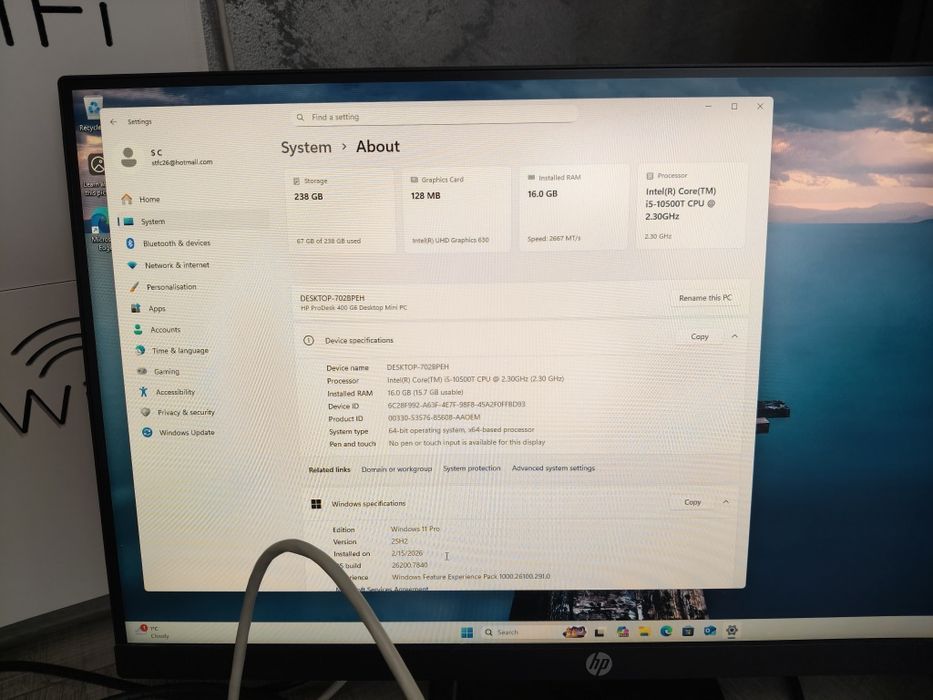 HP ProDesk 400 G6  MiniPC