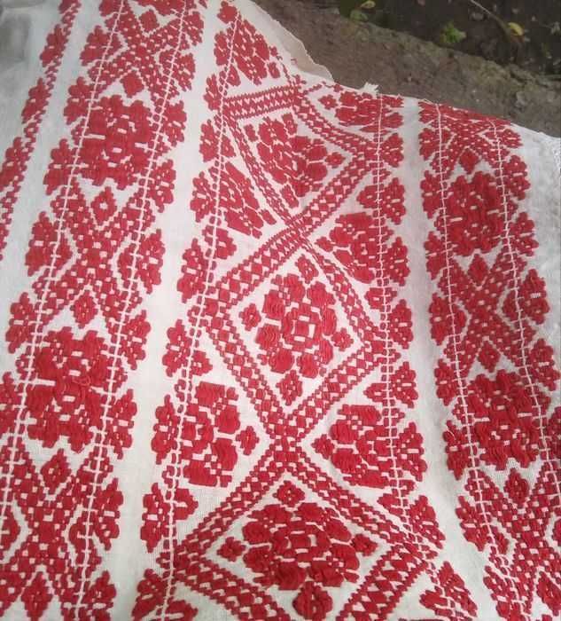 Ștergar /Prosop traditional, țesut si cusut manual, cu dantela macrame