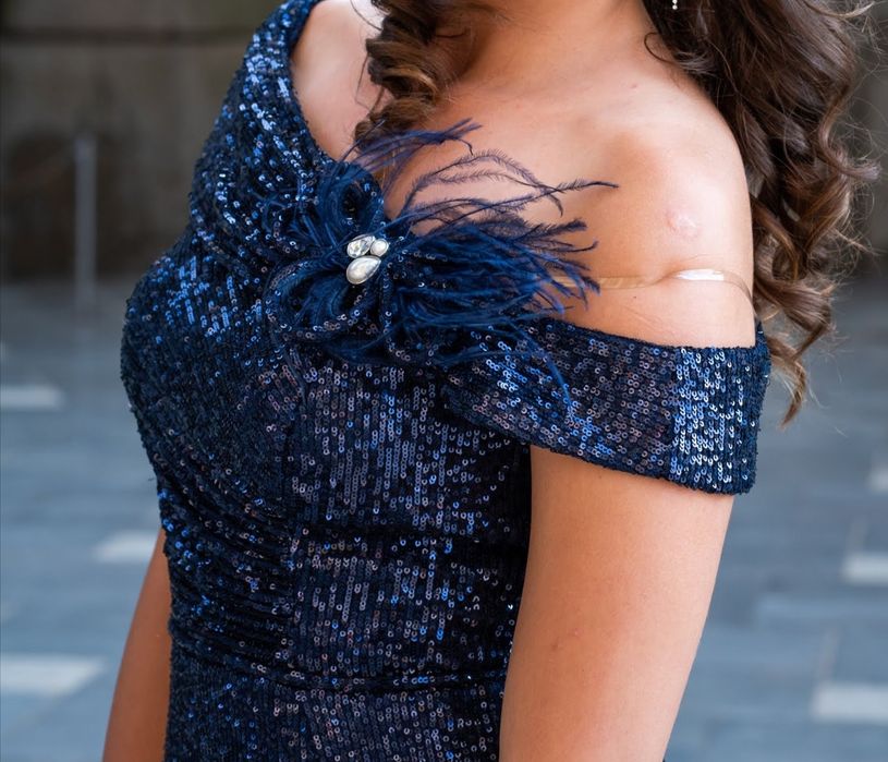 Абитуриентска рокля, тъмносиня русалка