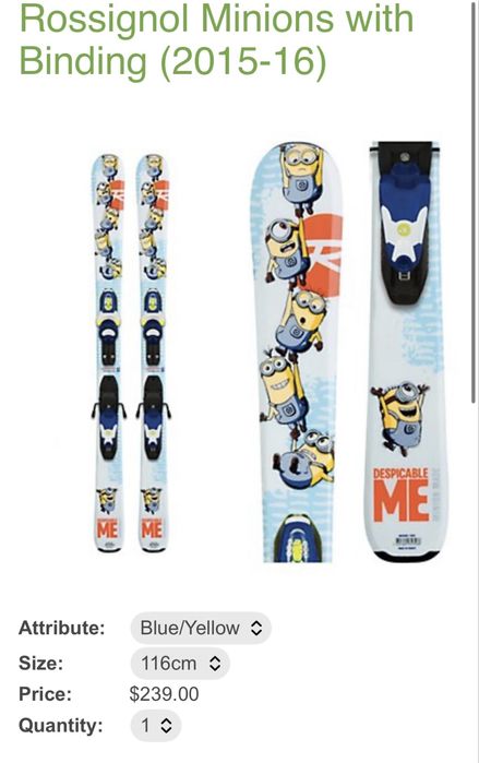 Детски ски Rossignol и щеки , Minions Kid X, 116 cм