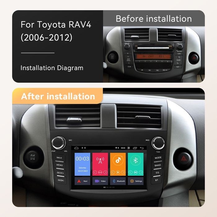 Android 14 навигация toyota rav4 2006 мултимедия Андроид без двд