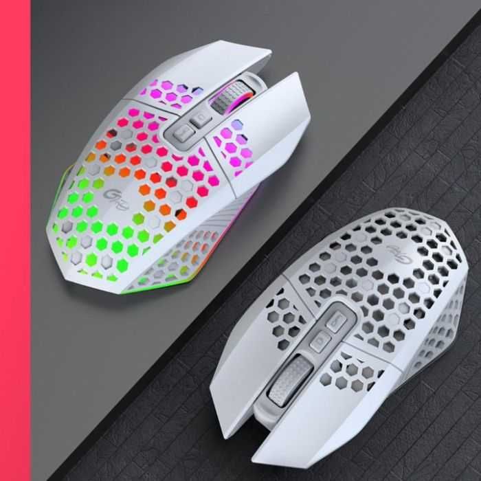 Mouse pentru gaming, Wireless, Alb/Negru