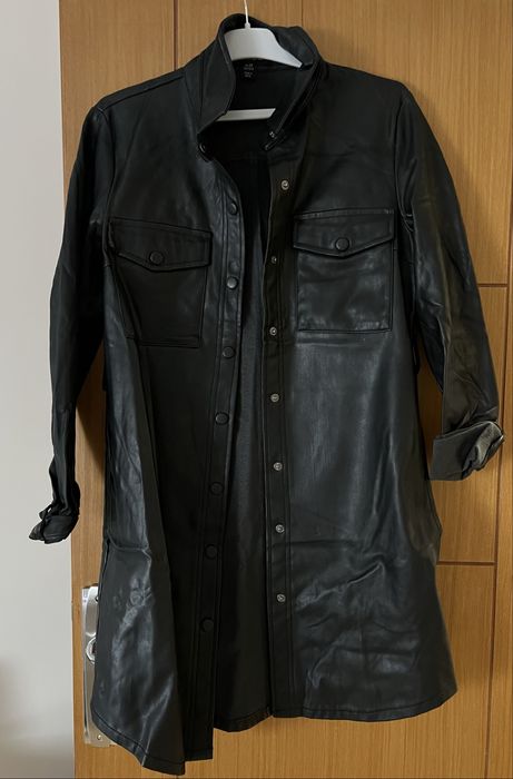 Кожена риза тип overshirt