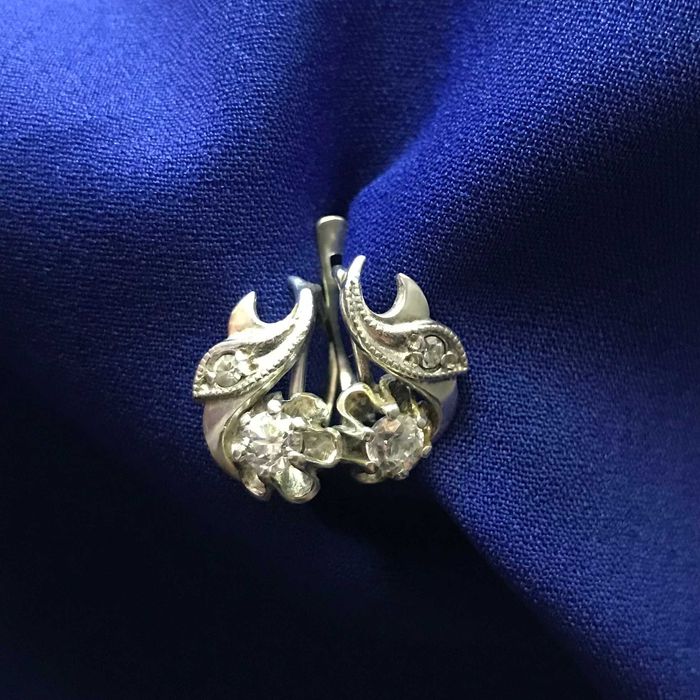 Редкие серьги серебро СССР 875