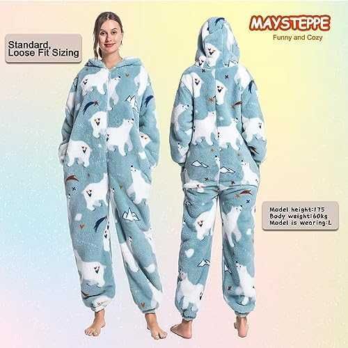 Нова Женска пижама от полар с качулка Топла Пухкава Плюшена Подарък