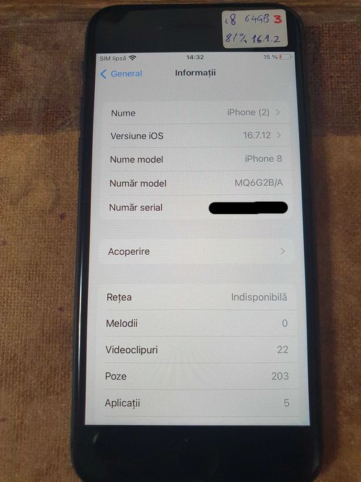 iPhone 8 original stare foarte buna