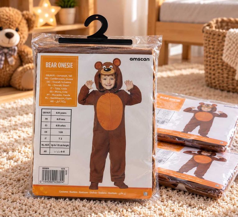 Costum Ursulet onesie, copii 6-8 ani, NOU, Halloween, serbare.