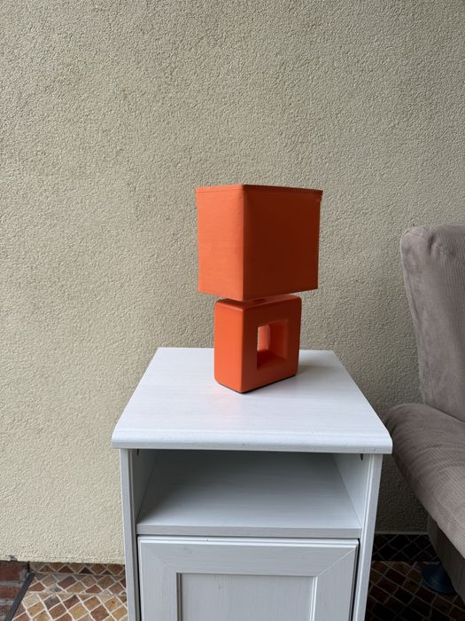 Veioza orange cu baza ceramica