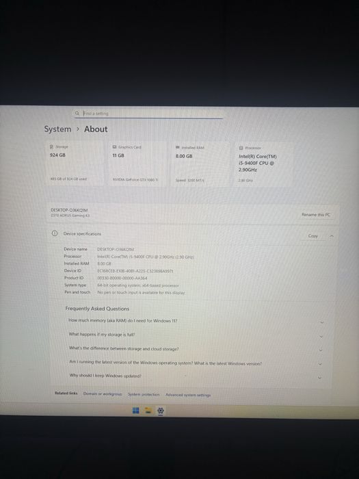 pc gaming gtx 1080ti i5 9400f