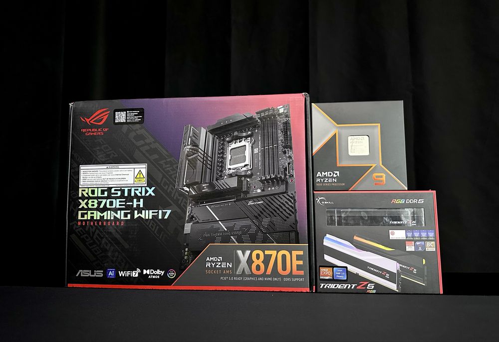 Amd Ryzen 9 9950X + G.Skill RGB 2x32GB 64GB + ROG Strix X870E-H Gaming