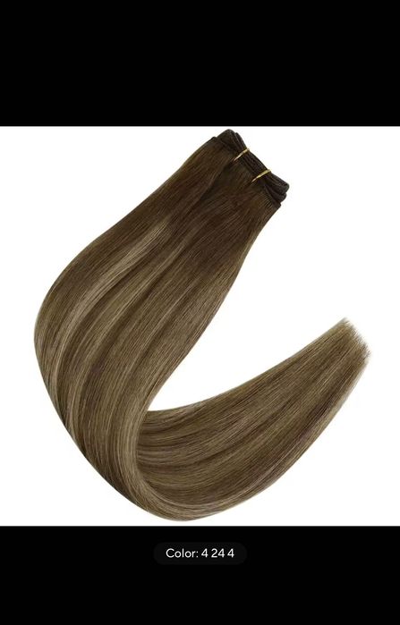 НОВА естествена коса 100% Remy – 2 комплекта, 50см, омбре(+ руса