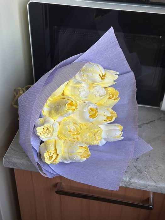 Зефирные цветы ручной работы 7шт в коробке