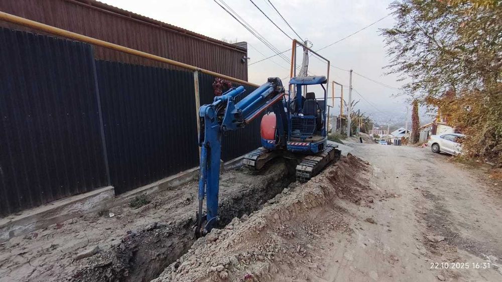 Мини экскаватор Алматы | Копка траншей до 5 м | Услуги