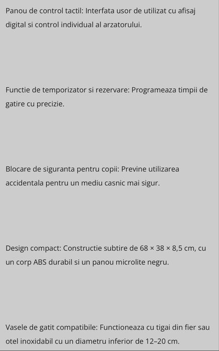 Aragaz electric cu inductie