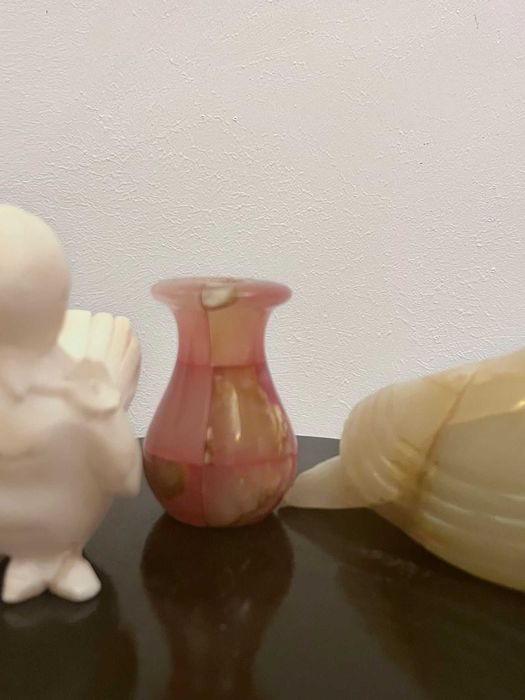 Set trei bibelouri statuete figurine onix si marmura vechi bibelou