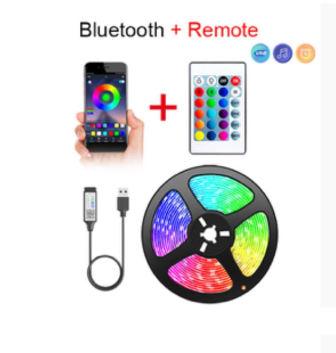 Bandă USB LED ( bluetooth + telecomandă) 5 metri