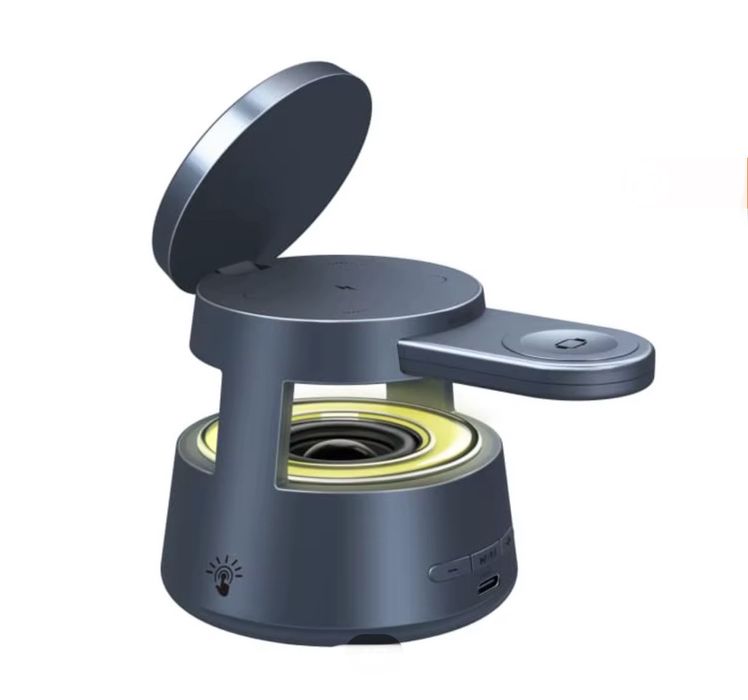 Suport Incarcare Wireless 3 in 1 cu Lumina Telefone Iphone Ceas Casti