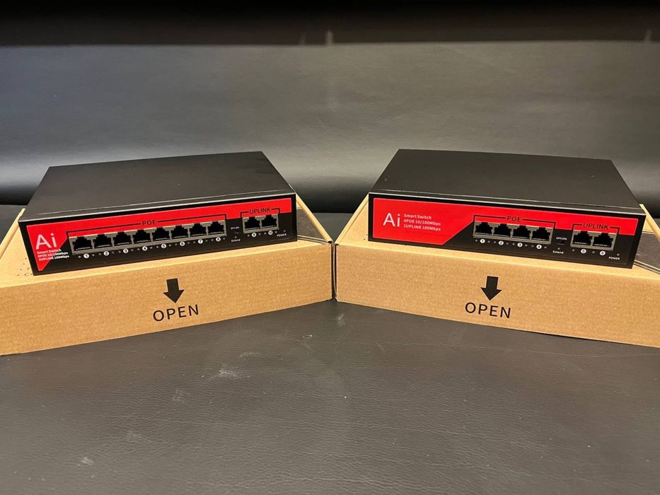 Свичи пое 4+2, 8+2,  ( Hub switch poe) для видео наблюдения по оптовым