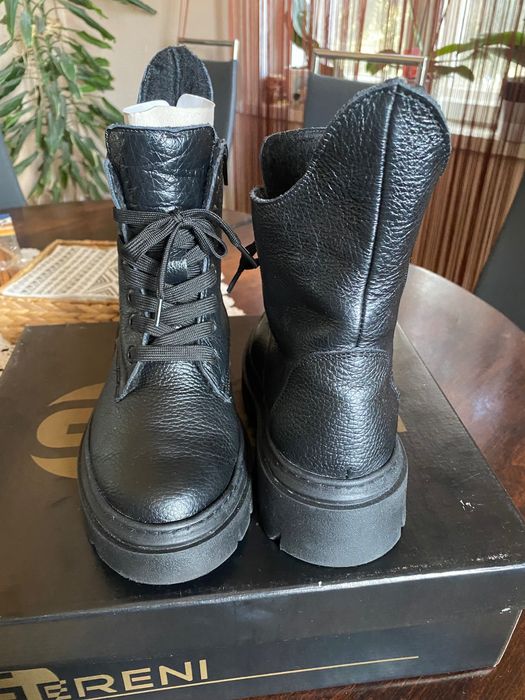 Боти черни естествена кожа