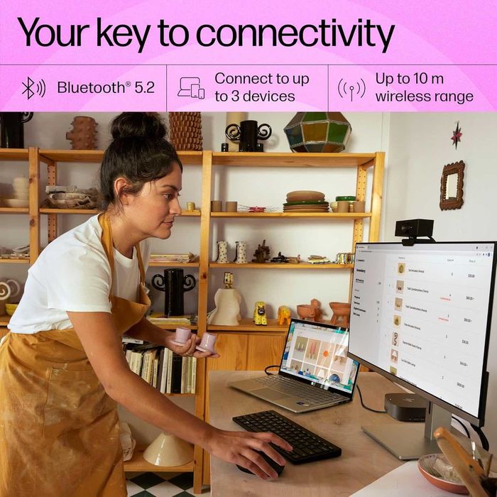 Bluetooth, безжична клавиатура HP 350 за множество устройства