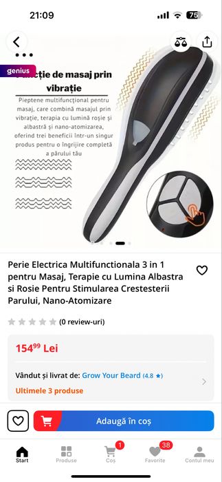 Perie 3 in 1 , pieptene masaj