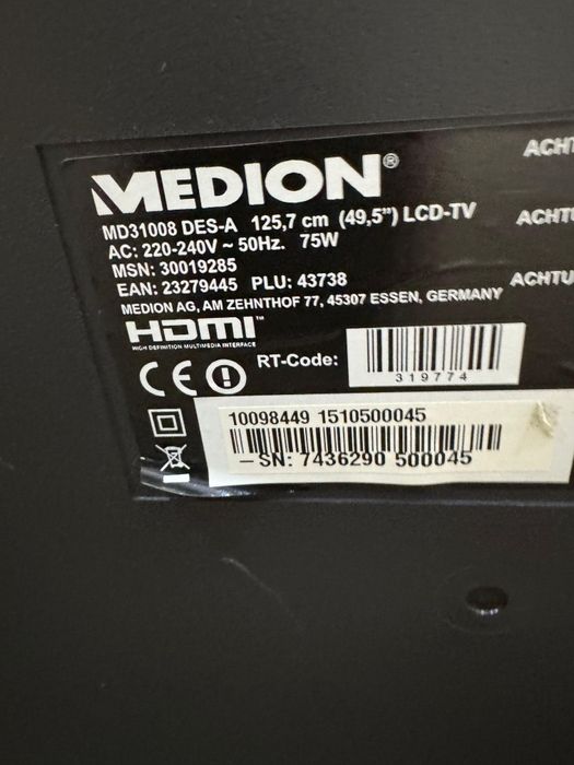 Tv Medion 126cm Amanet BKG