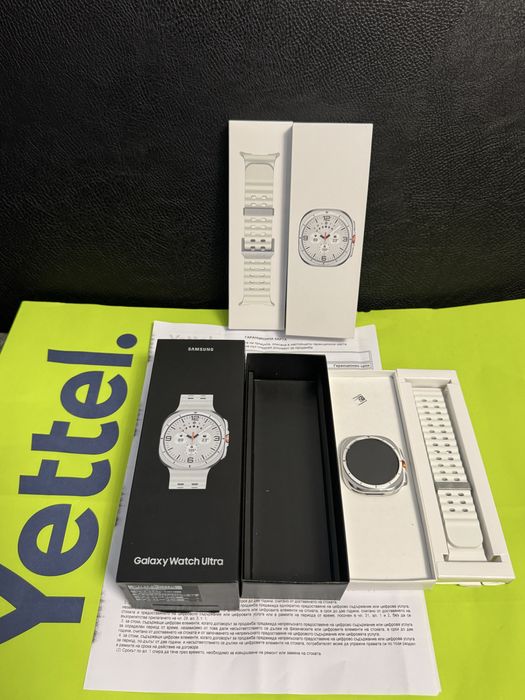 НОВ 47mm Samsung watch 8 Ultra LTE Yettel Гаранция 2027 Titanium White