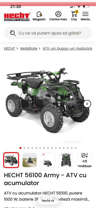 ATV pentru copii cu acumulator HECHT 56100 ARMY  *** NOU, in ambalajul original!! ***